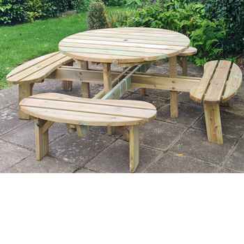 Product photograph of Heavy Duty Round Picnic Table 1200mm T/Top Pressure Treated 