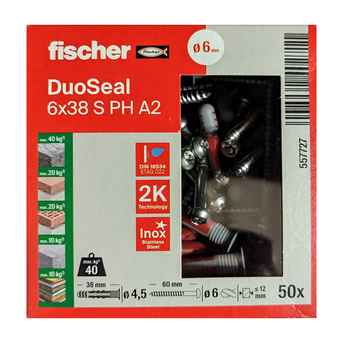 Sub image of FISCHER DUOSEAL 6 X 38MM S PLUG/SCREW A2  number 1 in the gallery of images